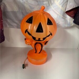 Vintage Orange Pumpkin Jack-o'-Lantern Blow Mold